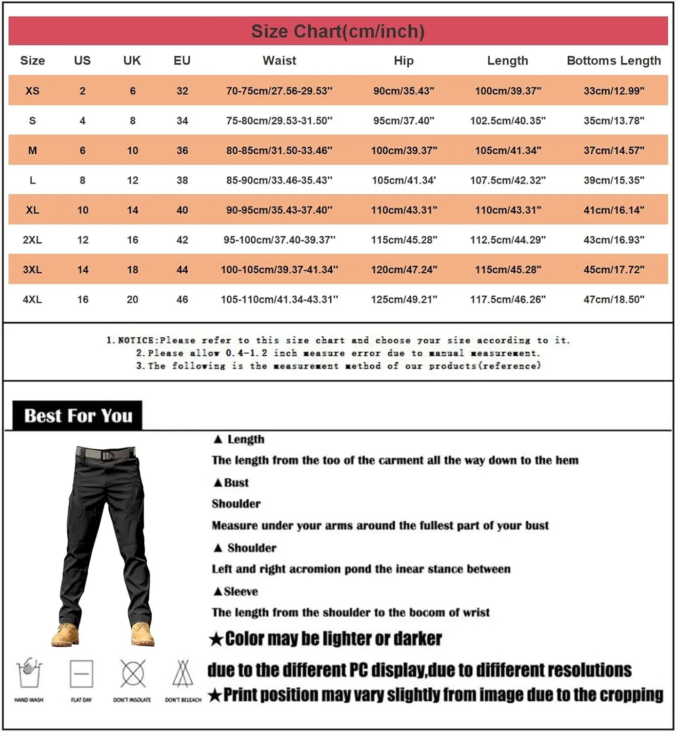 LCMTWX Work Cargo Pants for Men Outdoor Stretch Overalls with Large Pockets Loose Soft Pants Rainproof Mens Baggy Mens