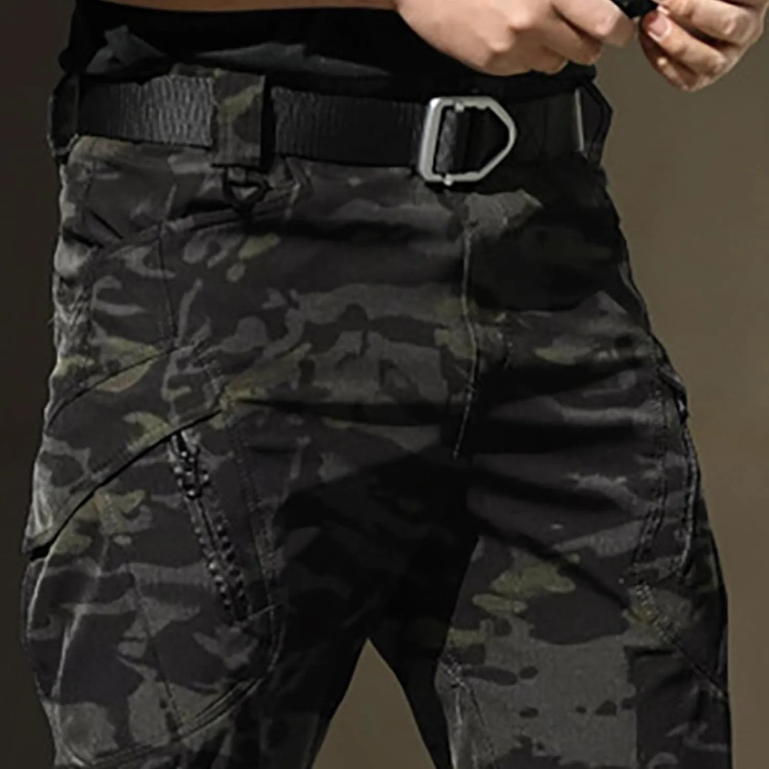 LCMTWX Work Cargo Pants for Men Outdoor Stretch Overalls with Large Pockets Loose Soft Pants Rainproof Mens Baggy Mens