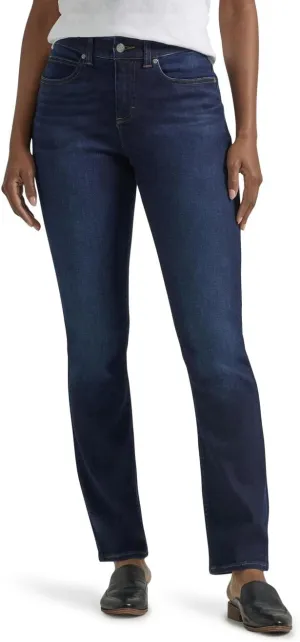 Lee Women's Petite Ultra Lux Comfort with Flex Motion Straight Leg Jean