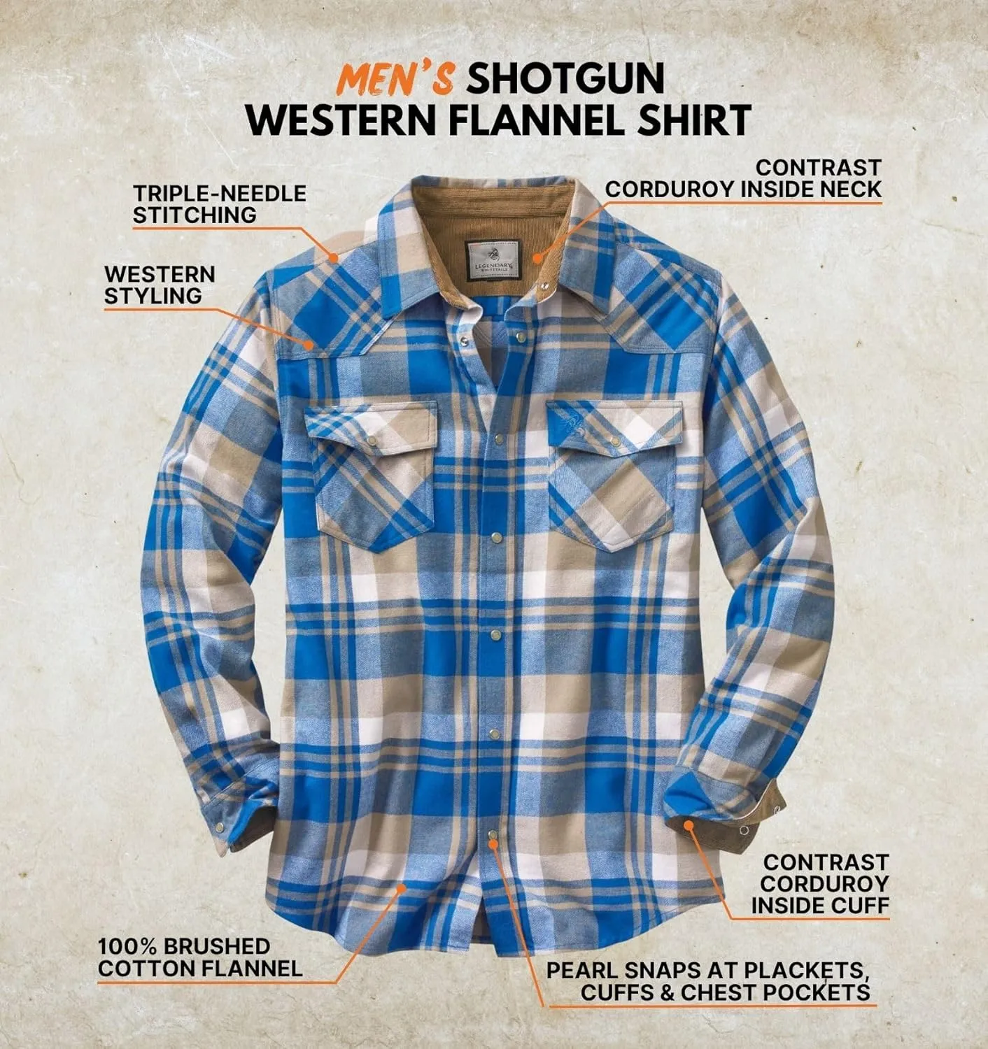 Legendary Whitetails Men's Shotgun Western Flannel Shirt