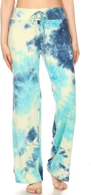 Leggings Depot Women's Casual Long Pajama Lounge Pants Drawstring Sleepwear-Print Design