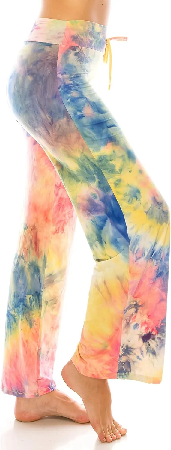 Leggings Depot Women's Casual Long Pajama Lounge Pants Drawstring Sleepwear-Print Design
