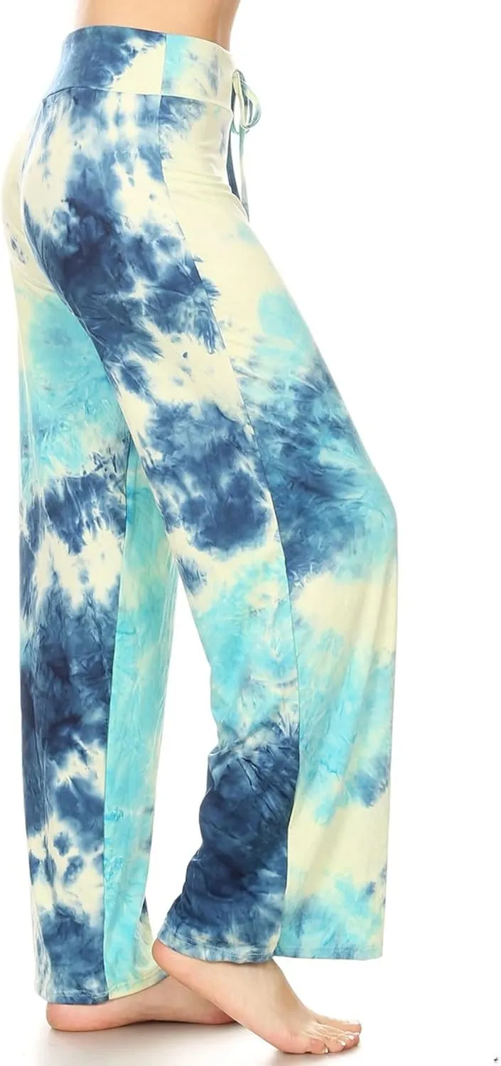 Leggings Depot Women's Casual Long Pajama Lounge Pants Drawstring Sleepwear-Print Design