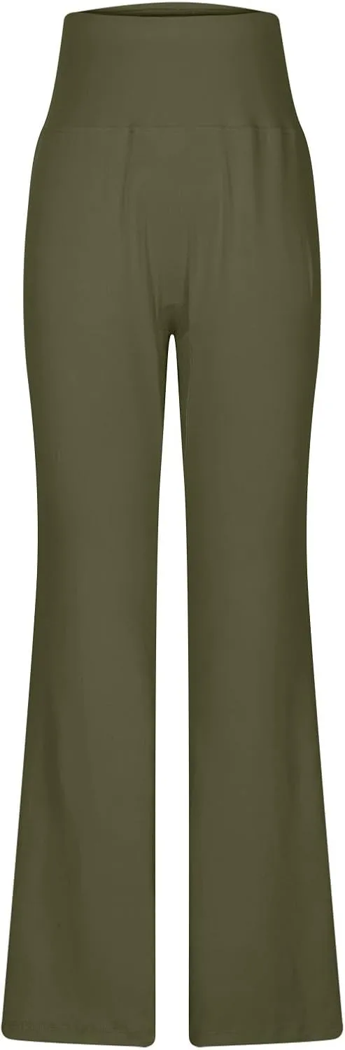 Leggings for Women Tummy Control Baggy High Waisted Flare Pants Athletic Stretch Yoga Lightweight Workout Pants