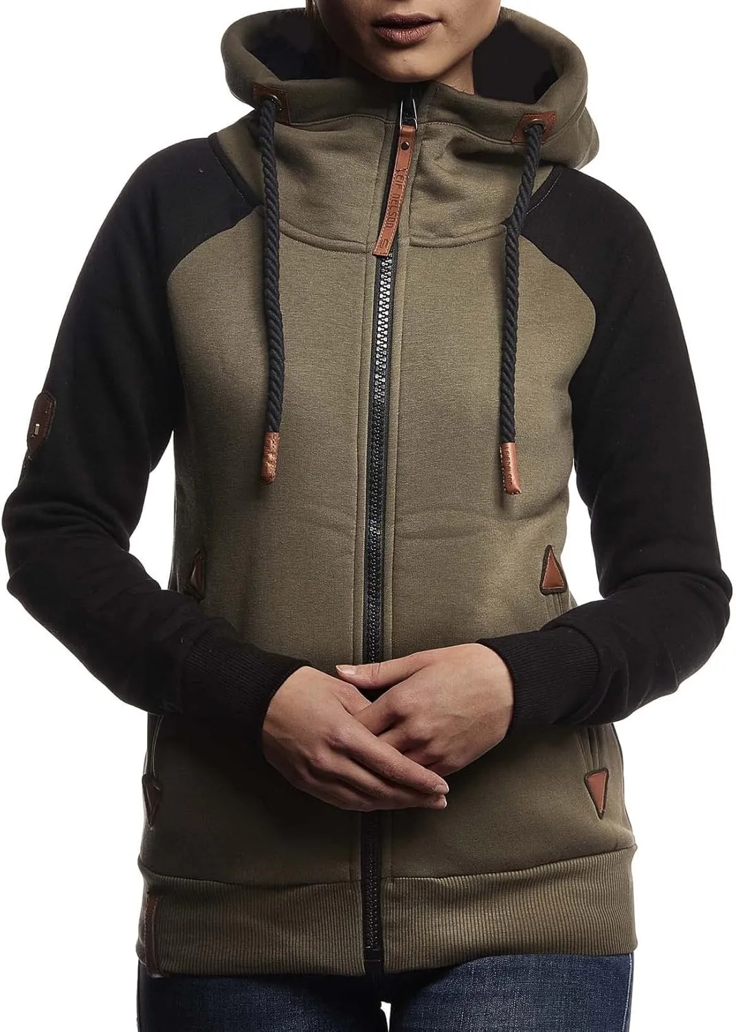 Leif Nelson women's Jacket Hooded Hoodie oversize Full-Zip Sweatshirt Sweater Pullover Longsleeve Long Sleeve Casual LN10255