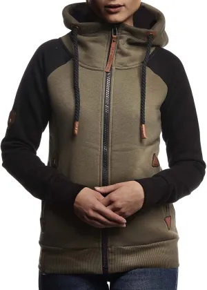 Leif Nelson women's Jacket Hooded Hoodie oversize Full-Zip Sweatshirt Sweater Pullover Longsleeve Long Sleeve Casual LN10255