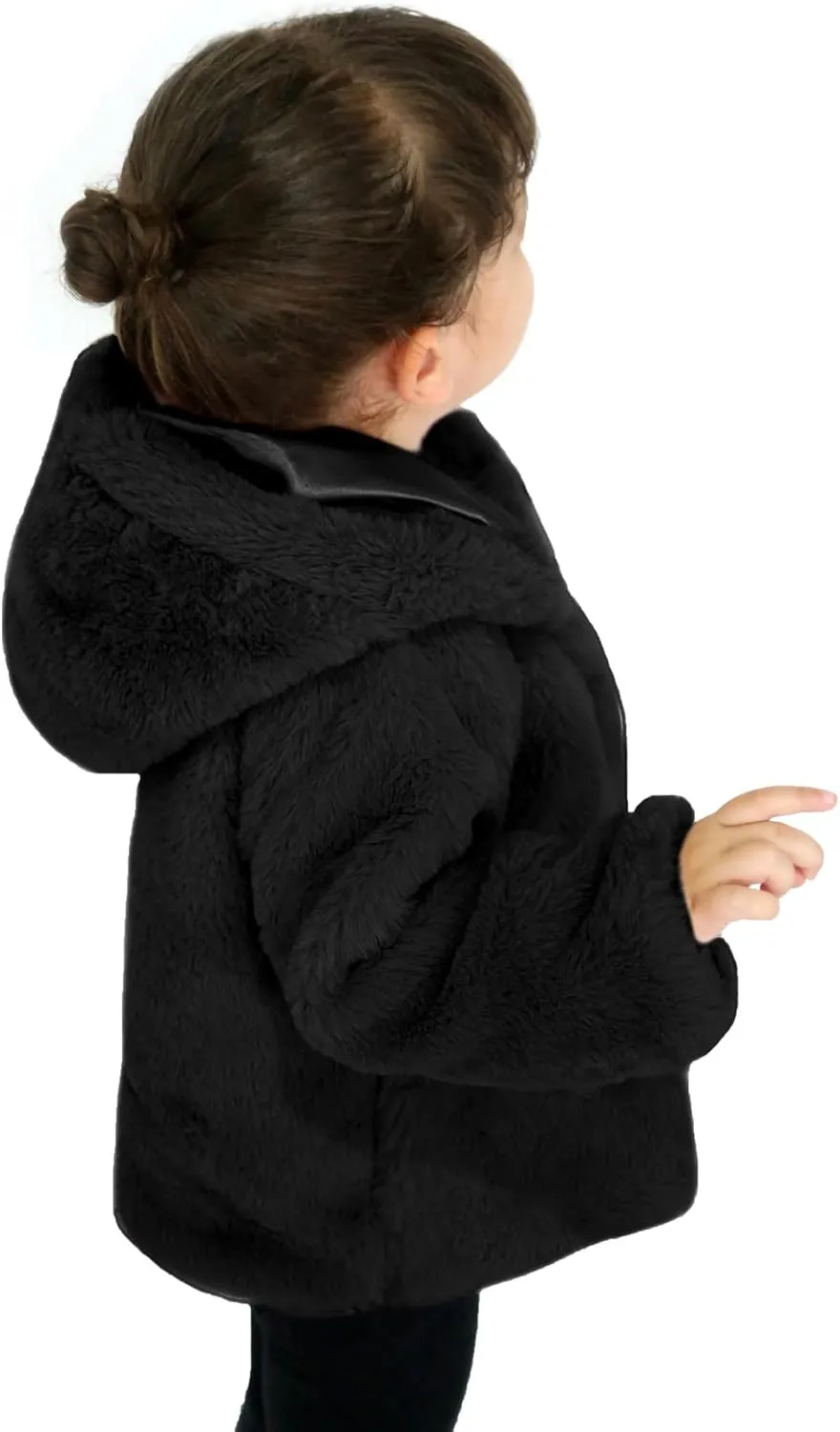 Lilax Girls Cozy Hooded Winter Faux Fur Jacket Coat
