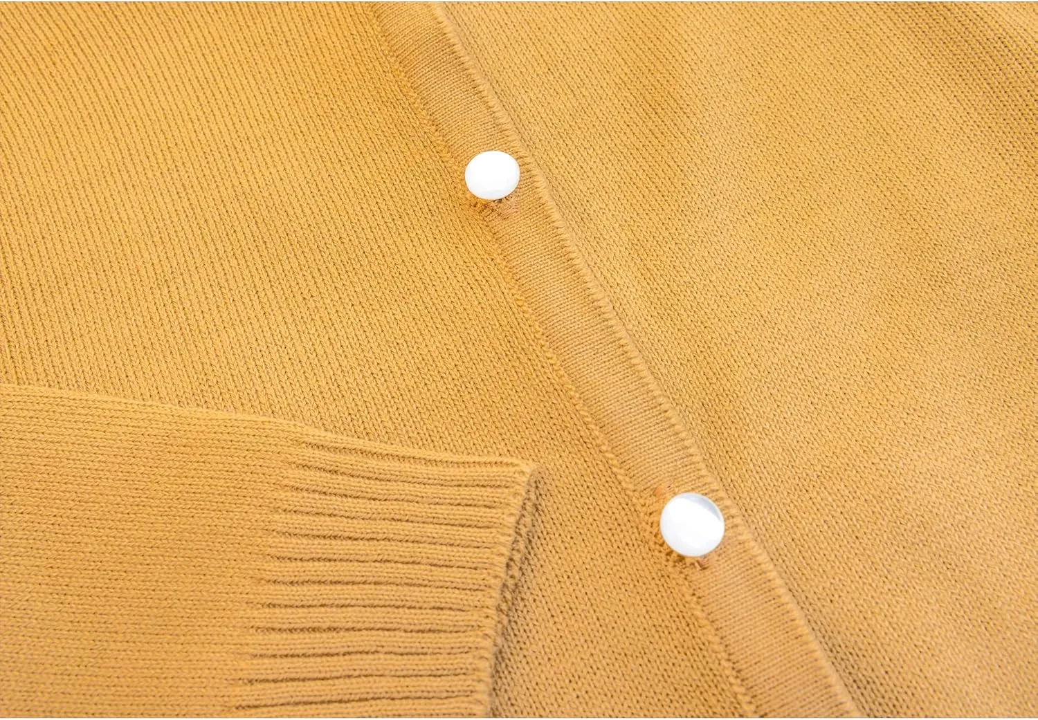 Lilax Little Girls' Knit Basic Cardigan, Long Sleeve Button Up Sweater
