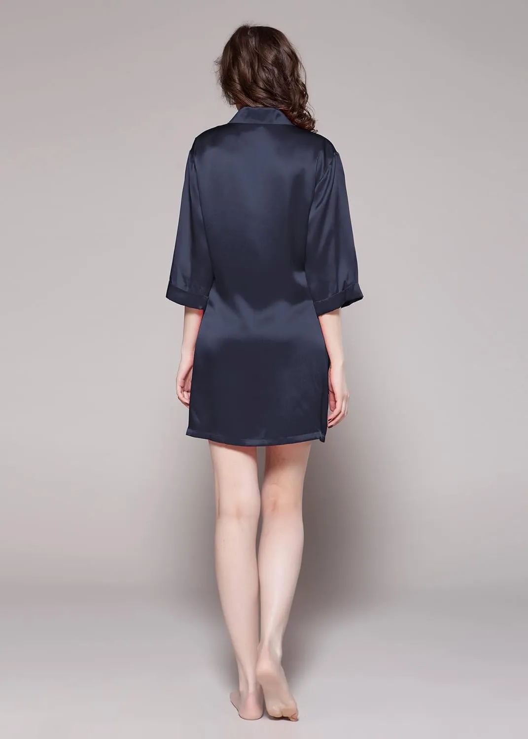 LilySilk Silk Nightshirt for Women Mulberry Silk Button-Down Shirt Dress Classic for Spring and Summer