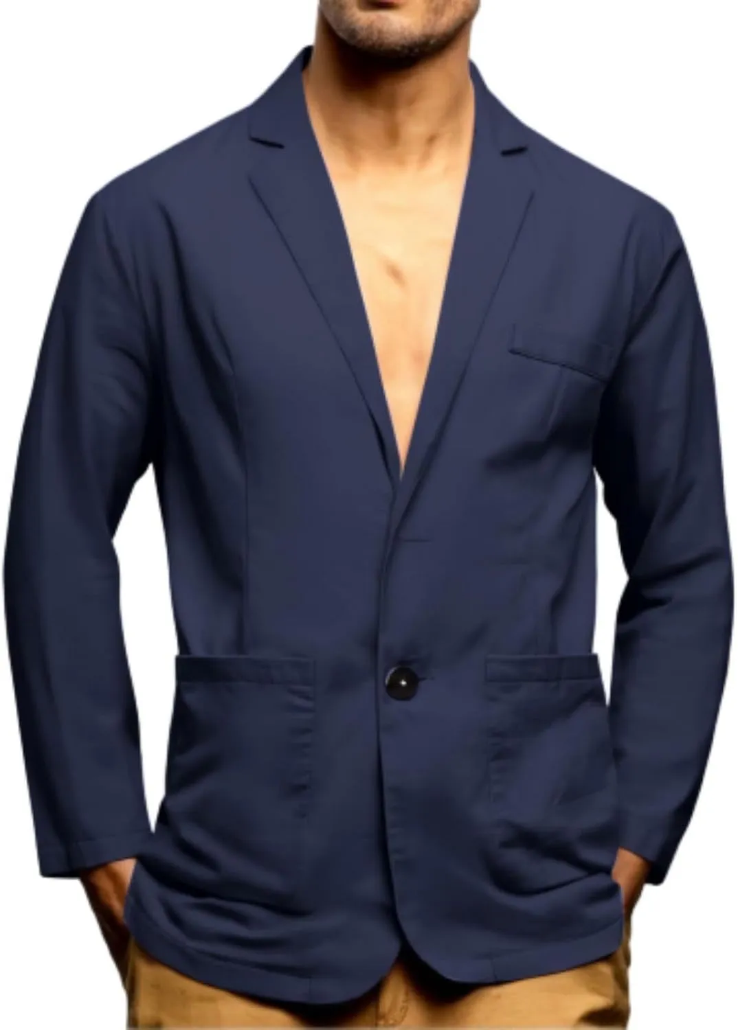 Linen Blazer Men Summer Casual Business Suit Jackets Lightweight Sports Linen Suit Jacket for Men