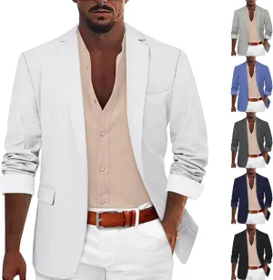 Linen Blazer Men Summer Casual Business Suit Jackets Lightweight Sports Linen Suit Jacket for Men