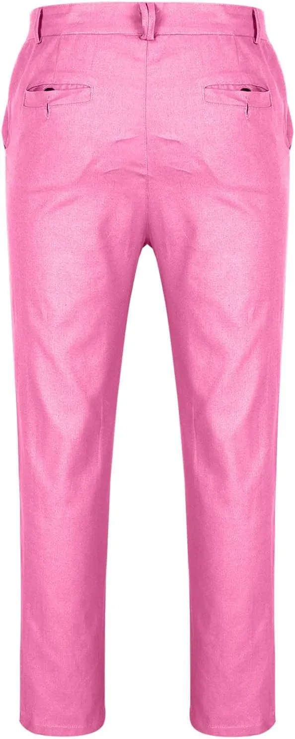 Linen Chino Pants Men Slim Fit Comfortable Breathable Stylish Business Casual Daily Office Travel Work Relaxed
