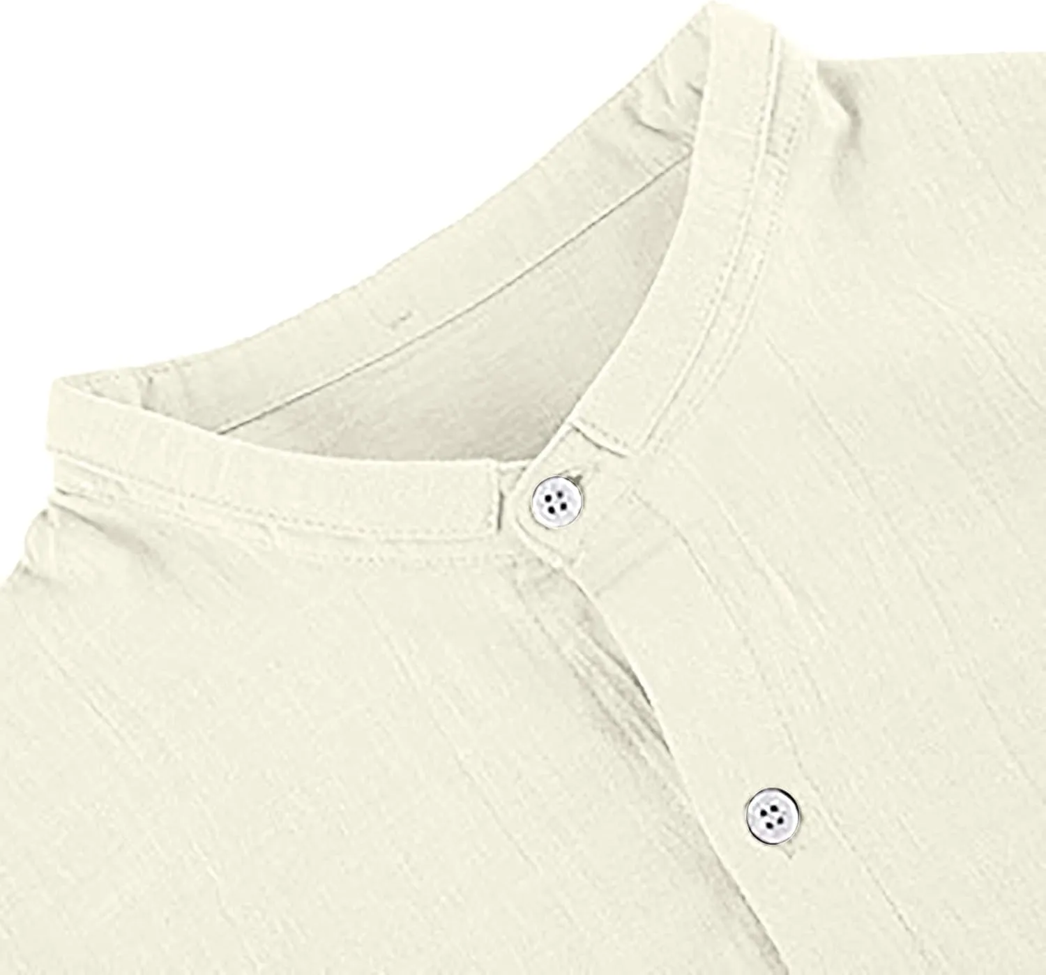 Linen Clothes,Long Sleeve Casual 2024 Plus Size Shirt Standing Collar Button Summer Trendy Blouse Top Tees