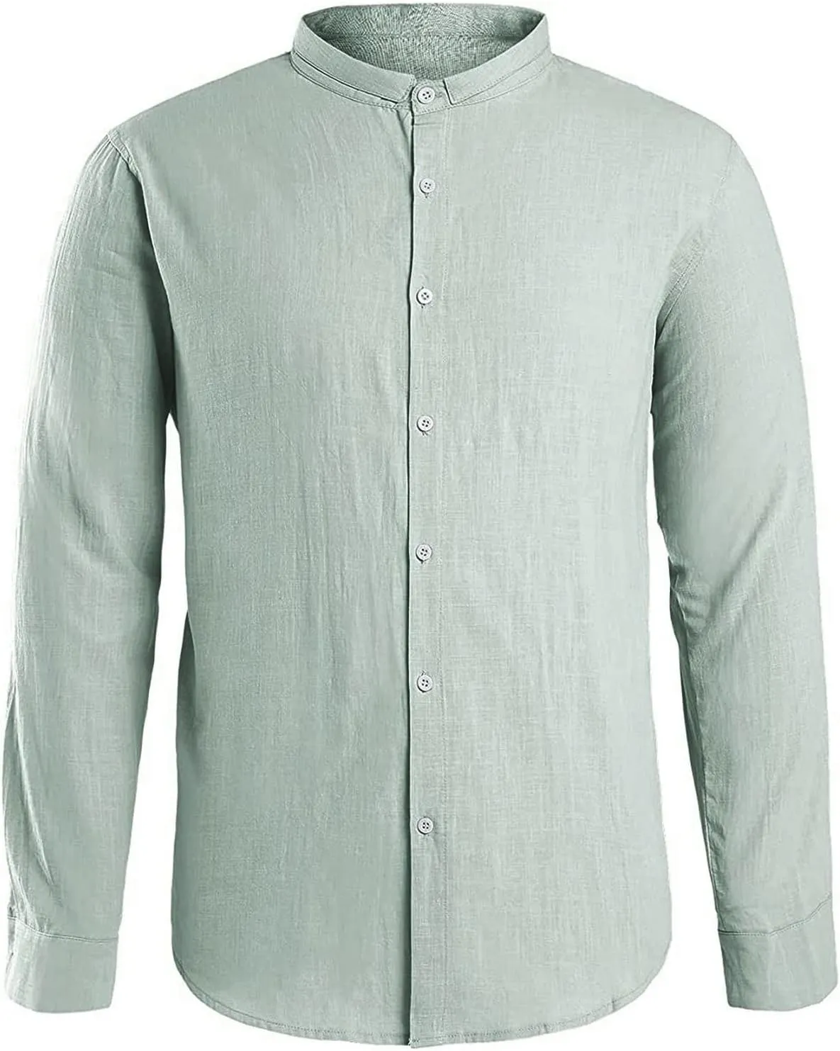 Linen Clothes,Long Sleeve Casual 2024 Plus Size Shirt Standing Collar Button Summer Trendy Blouse Top Tees
