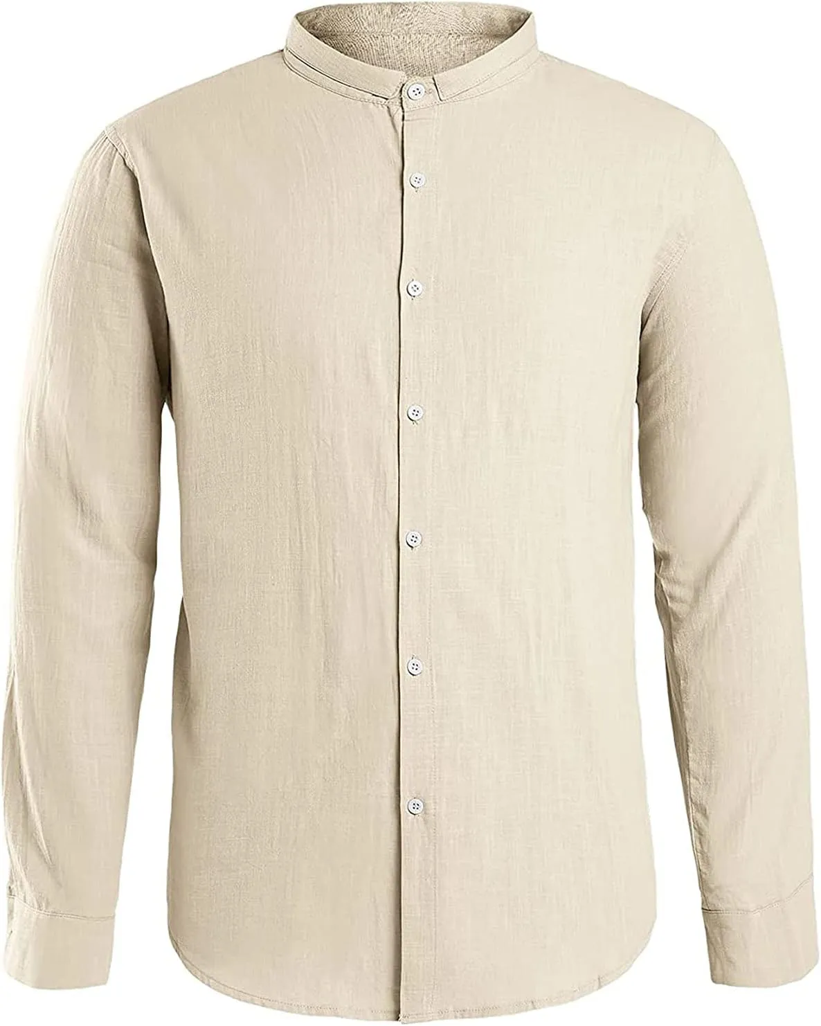 Linen Clothes,Long Sleeve Casual 2024 Plus Size Shirt Standing Collar Button Summer Trendy Blouse Top Tees