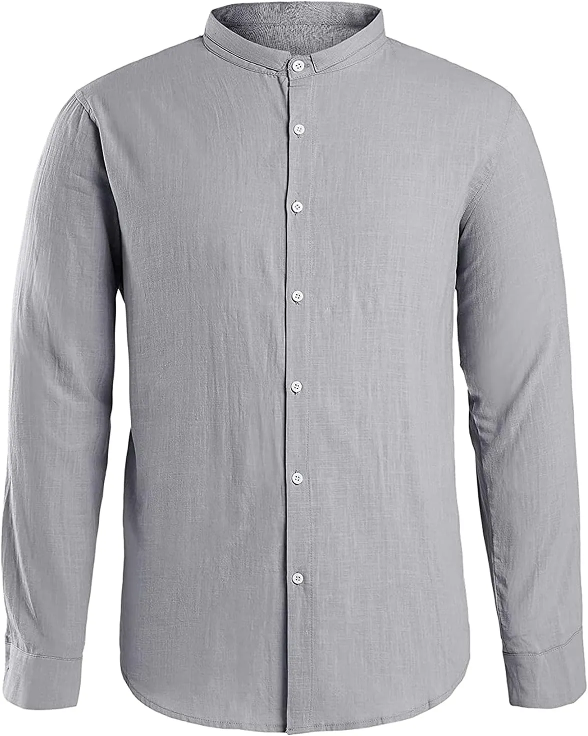 Linen Clothes,Long Sleeve Casual 2024 Plus Size Shirt Standing Collar Button Summer Trendy Blouse Top Tees
