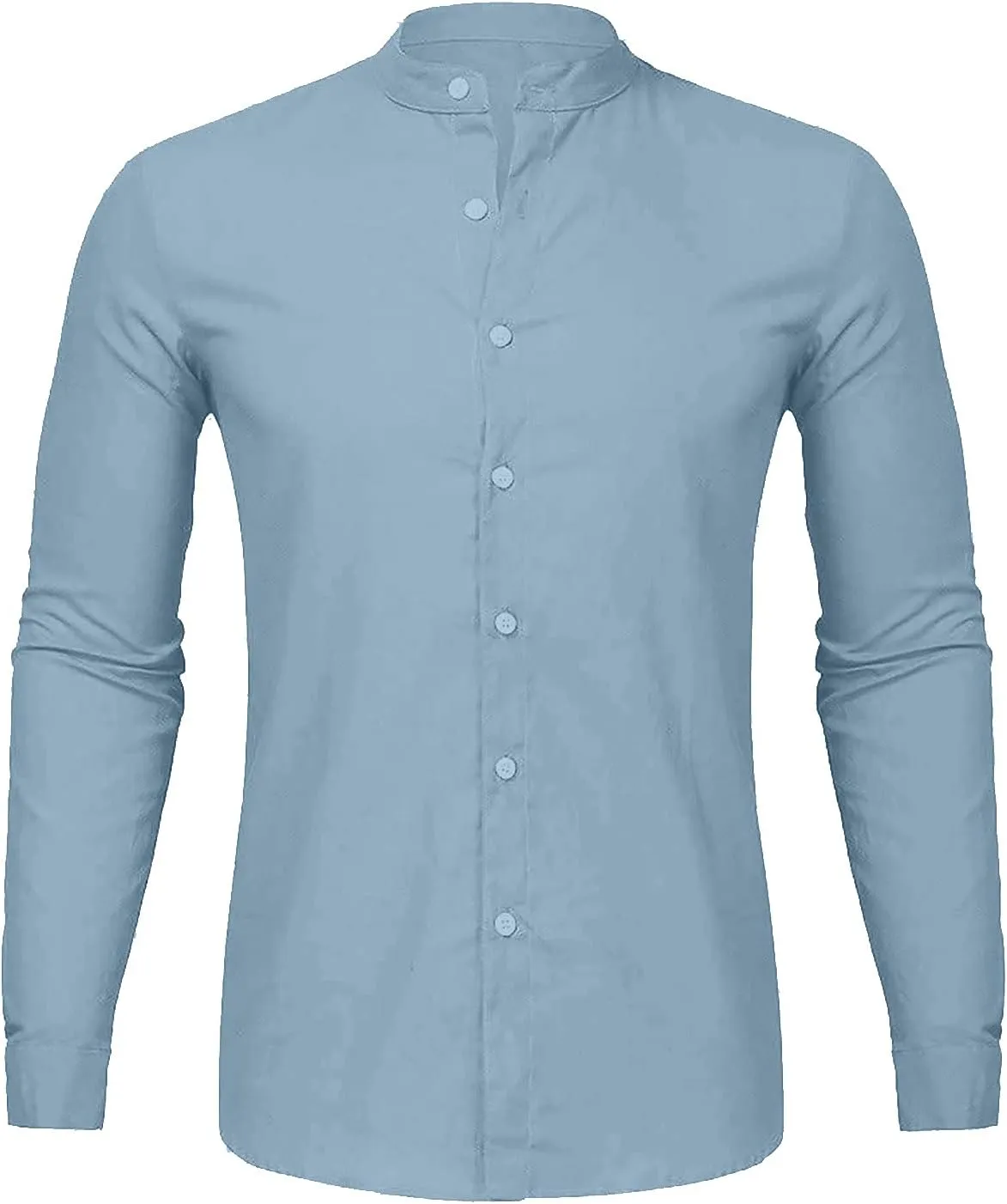 Linen Clothes,Long Sleeve Casual 2024 Plus Size Shirt Standing Collar Button Summer Trendy Blouse Top Tees
