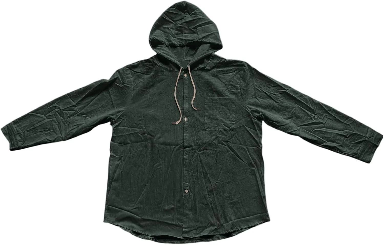 Linen Hoodies for Men Button Down Long Sleeve Shirt Linen Hooded Sun Shirts Casual Hawaiian Beach Shirt