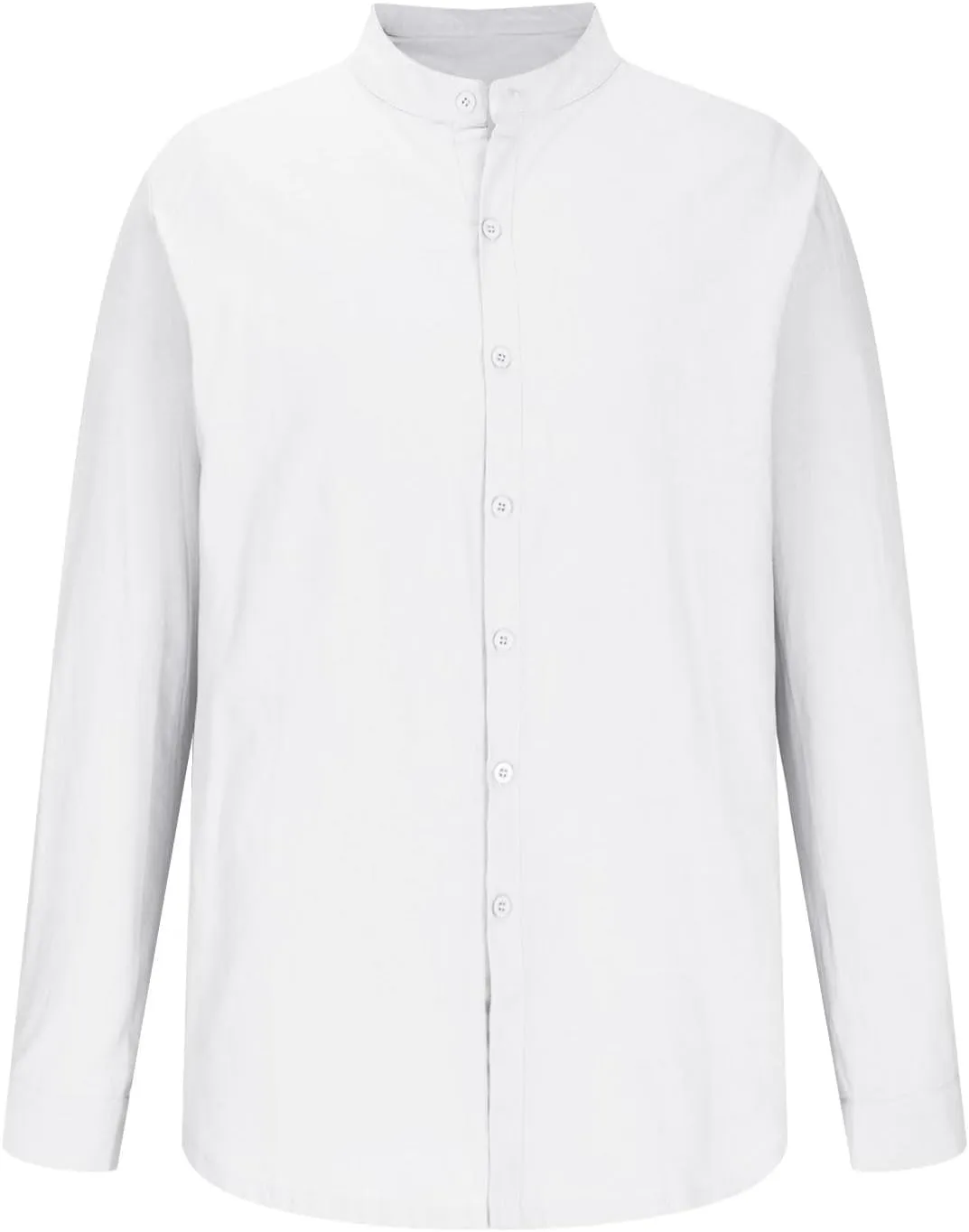 Linen Shirt Beach Men Trendy Cotton Button Down Long Sleeve Tees Shirts Solid Color Hawaiian Summer 2025 Blouses