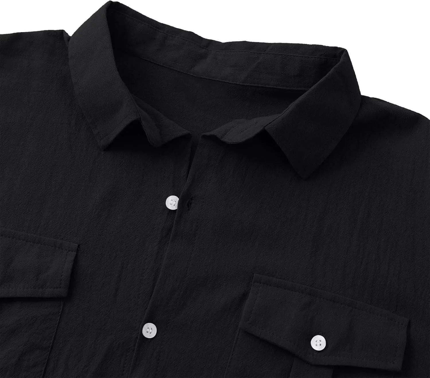 Linen Shirts for Men Long Sleeve Lapel Solid Casual Dress Shirt Cotton Linen Fashion Sports Cardigan with Pockets