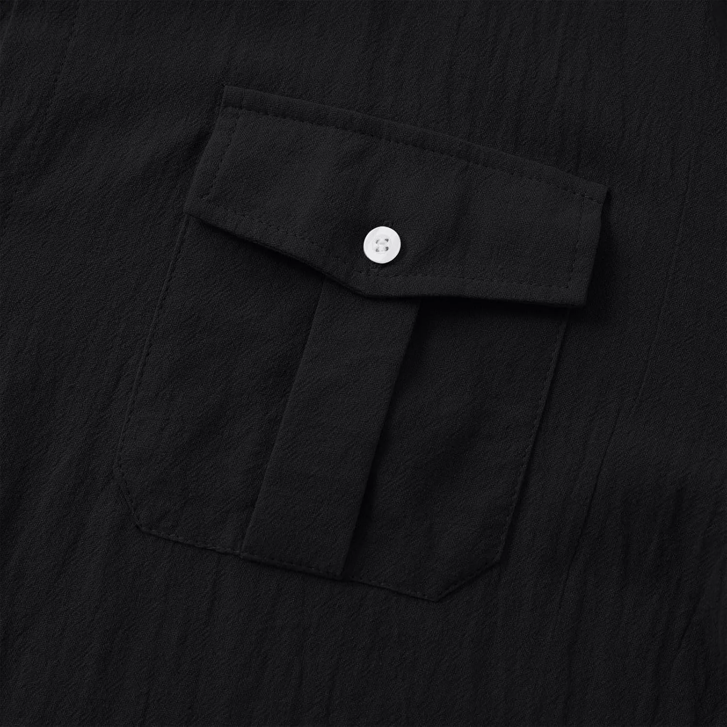 Linen Shirts for Men Long Sleeve Lapel Solid Casual Dress Shirt Cotton Linen Fashion Sports Cardigan with Pockets