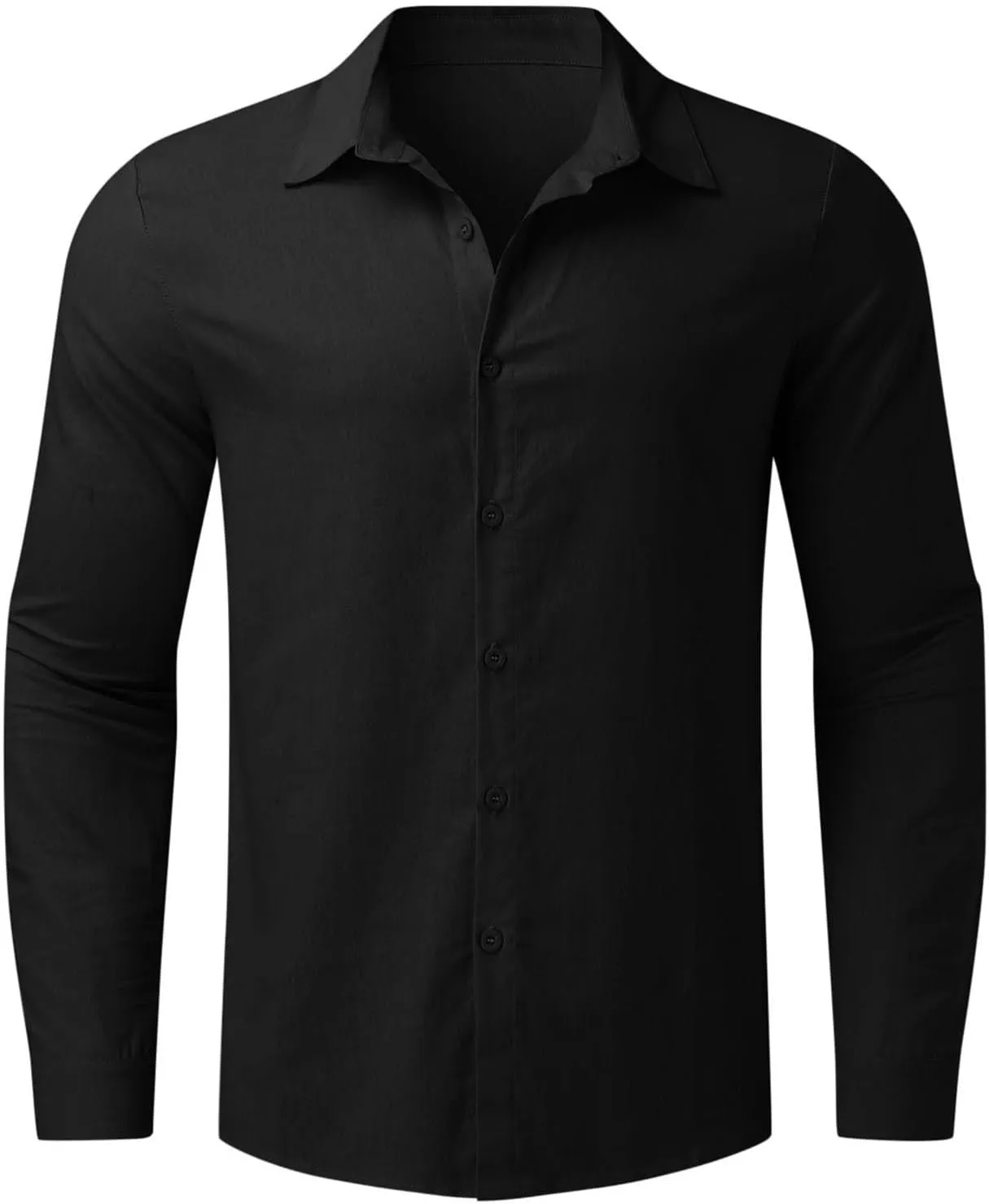 Linen Shirts for Men Long Sleeve Linen Shirt with Hooded Casual Button Down Shirt Summer Beach Hawaiian Shirt for Men