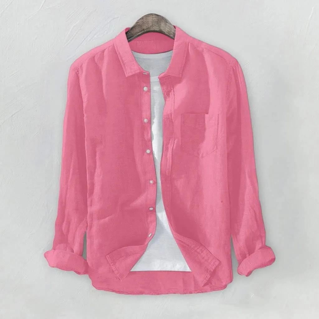 Linen Shirts,Long Sleeve Loose Plus Size Shirt Baggy 2024 Trendy Casual T-Shirt Pocket Blouse Tees Top