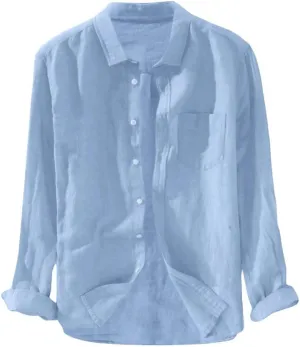 Linen Shirts,Long Sleeve Loose Plus Size Shirt Baggy 2024 Trendy Casual T-Shirt Pocket Blouse Tees Top