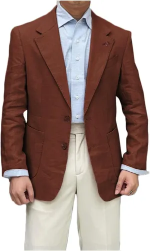 Linen Single Breasted Blazer for Men Slim Fit Notch Lapel Sport Coats Jacket for Business Wedding Prom