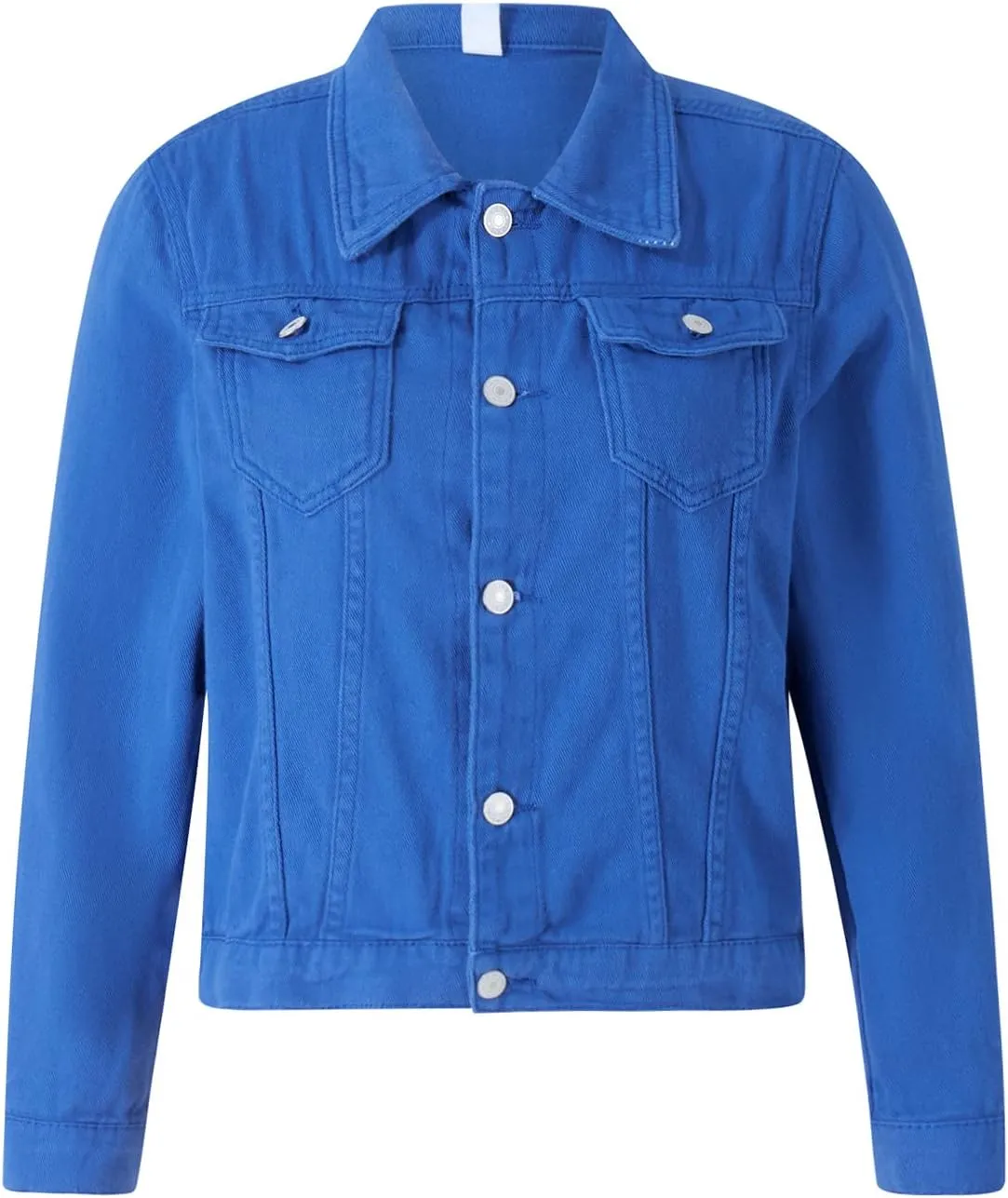 lisenraIn Jean Jackets for Women Fashion Basic Long Sleeve Button Down Denim Jacket Lightweight Cropped Jean Jacket