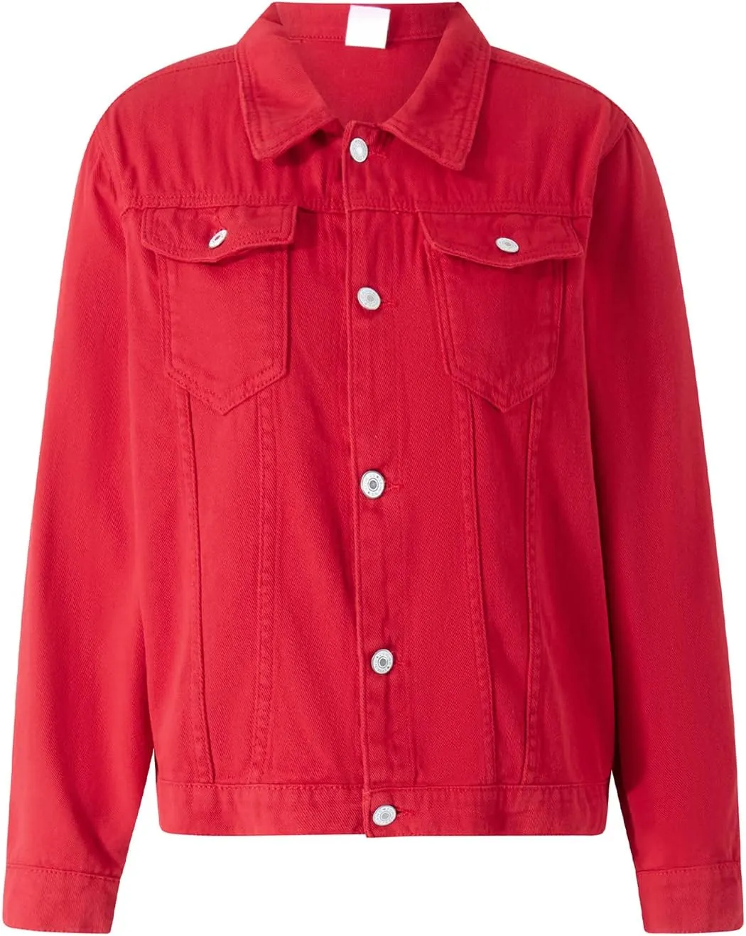 lisenraIn Jean Jackets for Women Fashion Basic Long Sleeve Button Down Denim Jacket Lightweight Cropped Jean Jacket