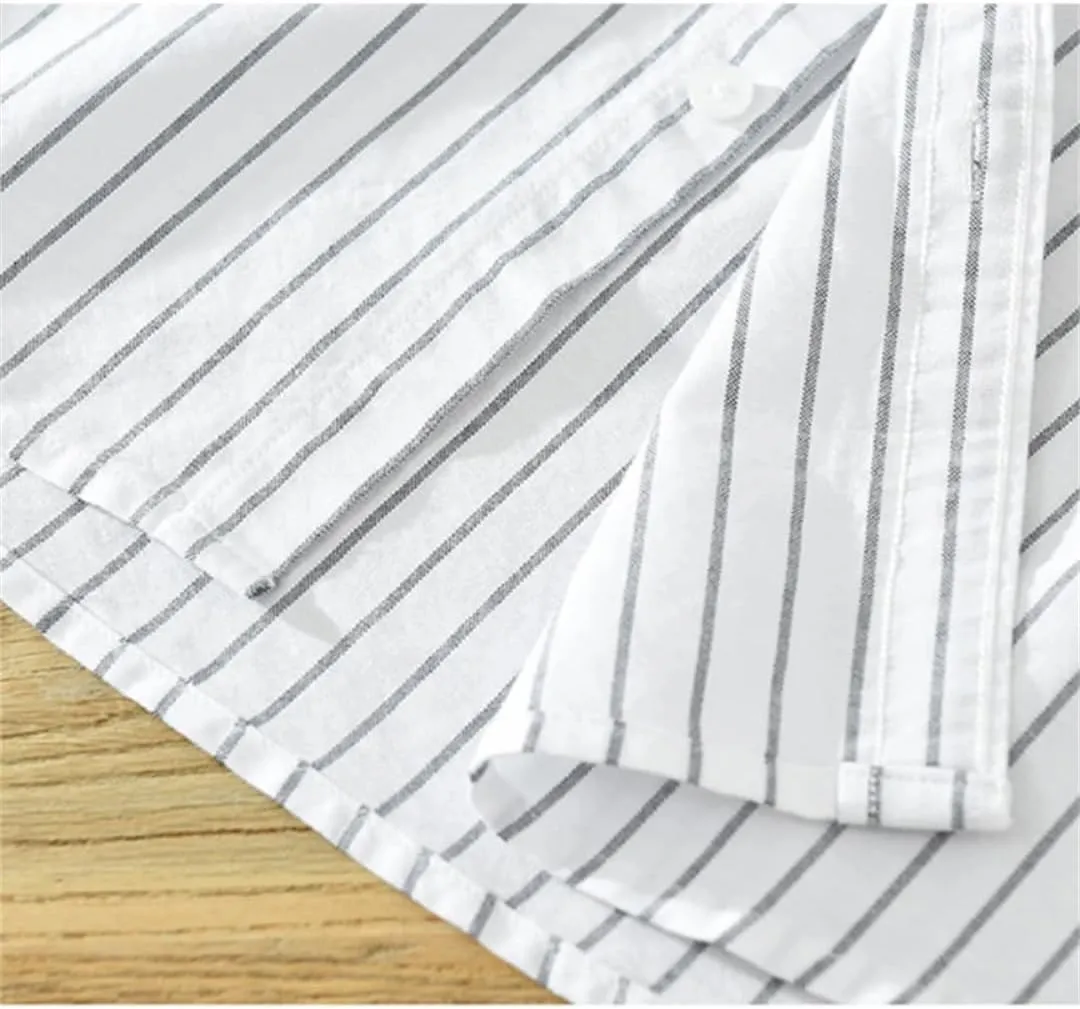 Literary Cotton Striped Versatile Casual Long-Sleeved Shirt Men's Thin Loose Shirt Cotton Thin Jacket