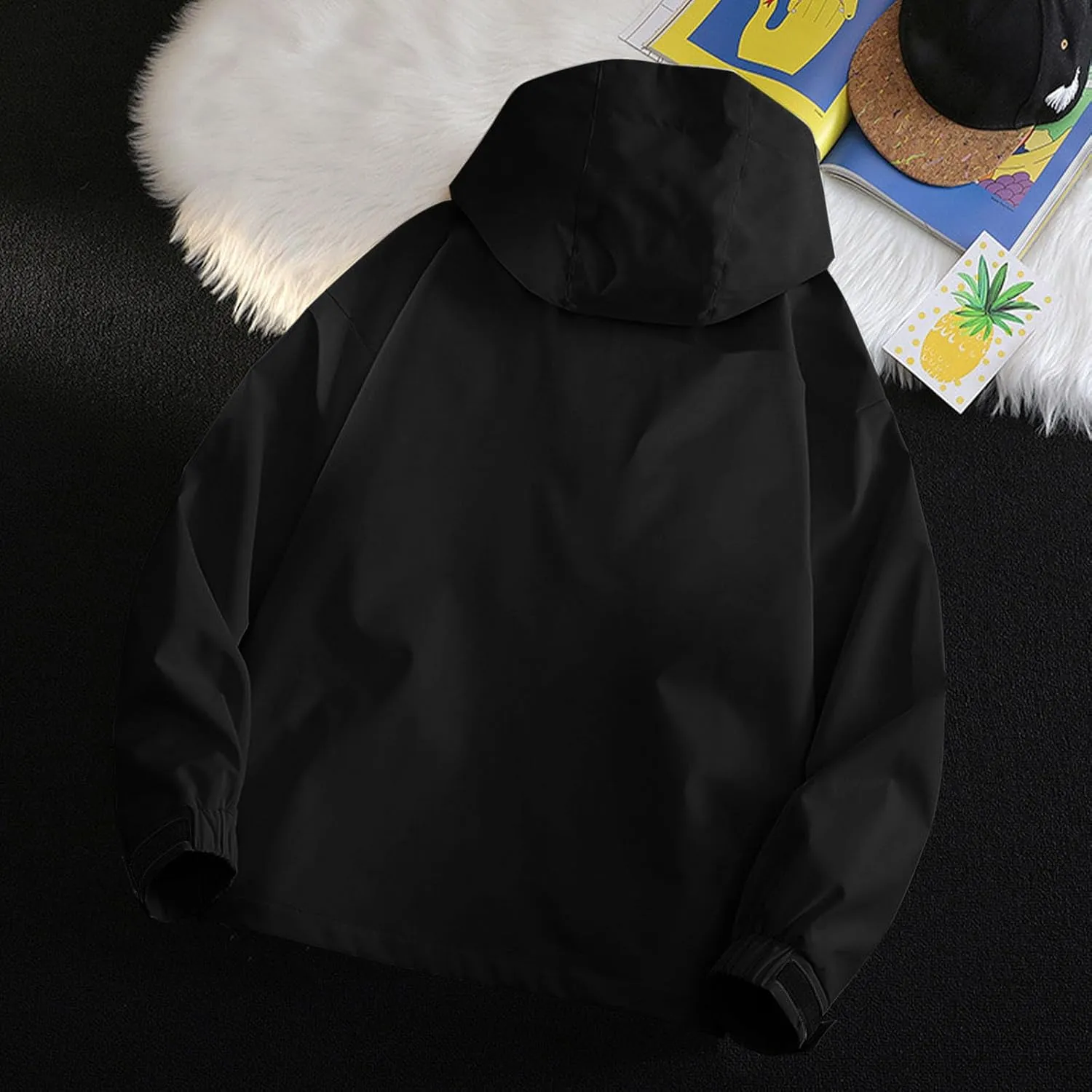 Lmdudan Women Rain Jacket Lightweight Waterproof Coat Hooded Jackets Lightweight Windbreaker Raincoat Outwear with Pockets