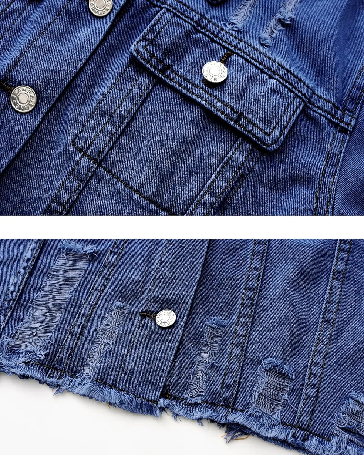 Locachy Women's Summer Short Sleeve Denim Jacket Casual Lapel Button Down Cropped Trucker Jean Jackets Coats
