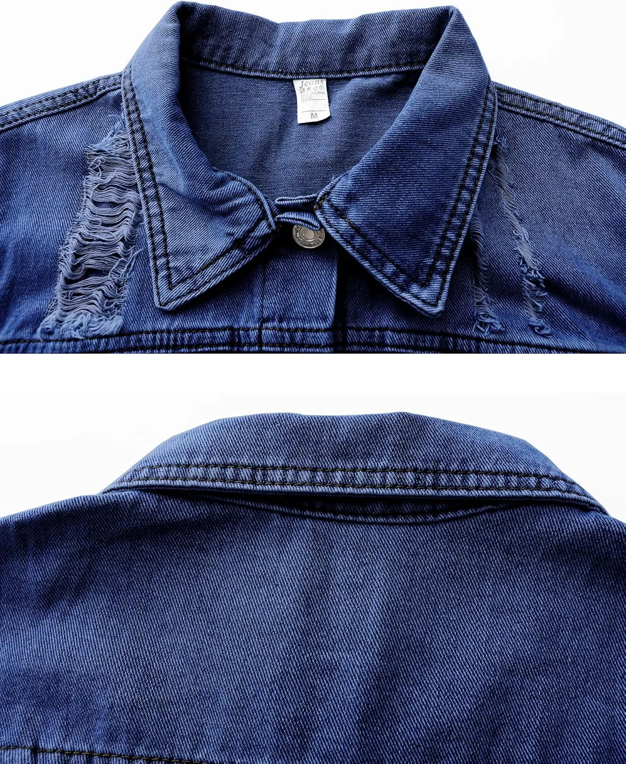 Locachy Women's Summer Short Sleeve Denim Jacket Casual Lapel Button Down Cropped Trucker Jean Jackets Coats