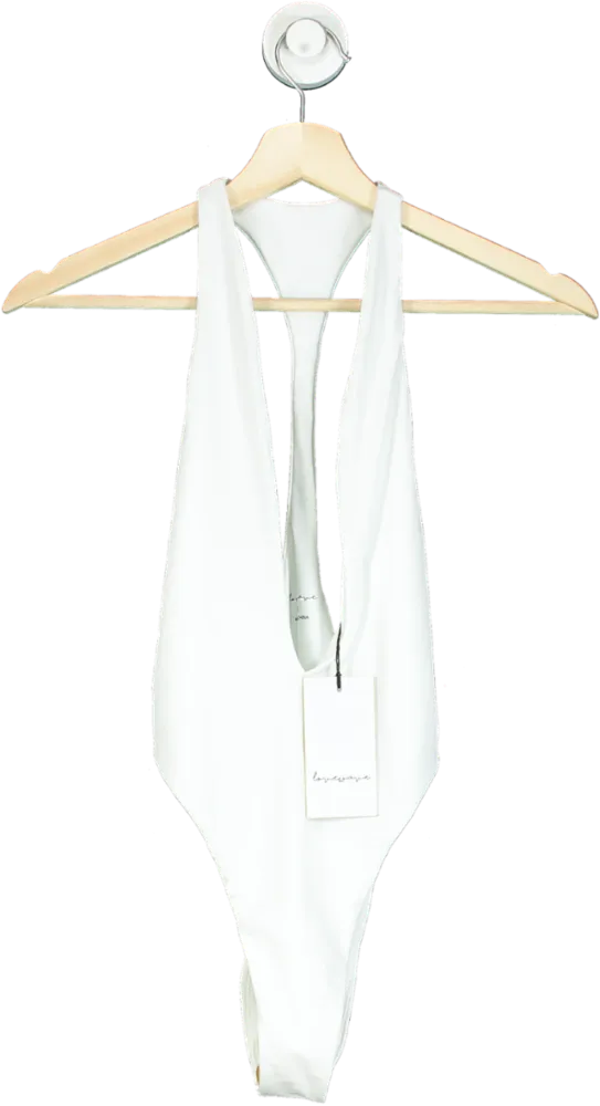 Love Wave White Plunge Swimsuit XS