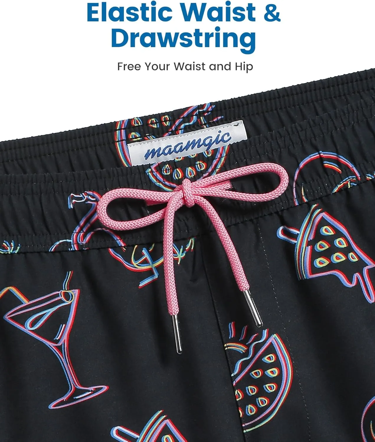 maamgic 2 in 1 Mens Swim Trunks 7 Inch Swim Shorts Swim Suits Board Shorts