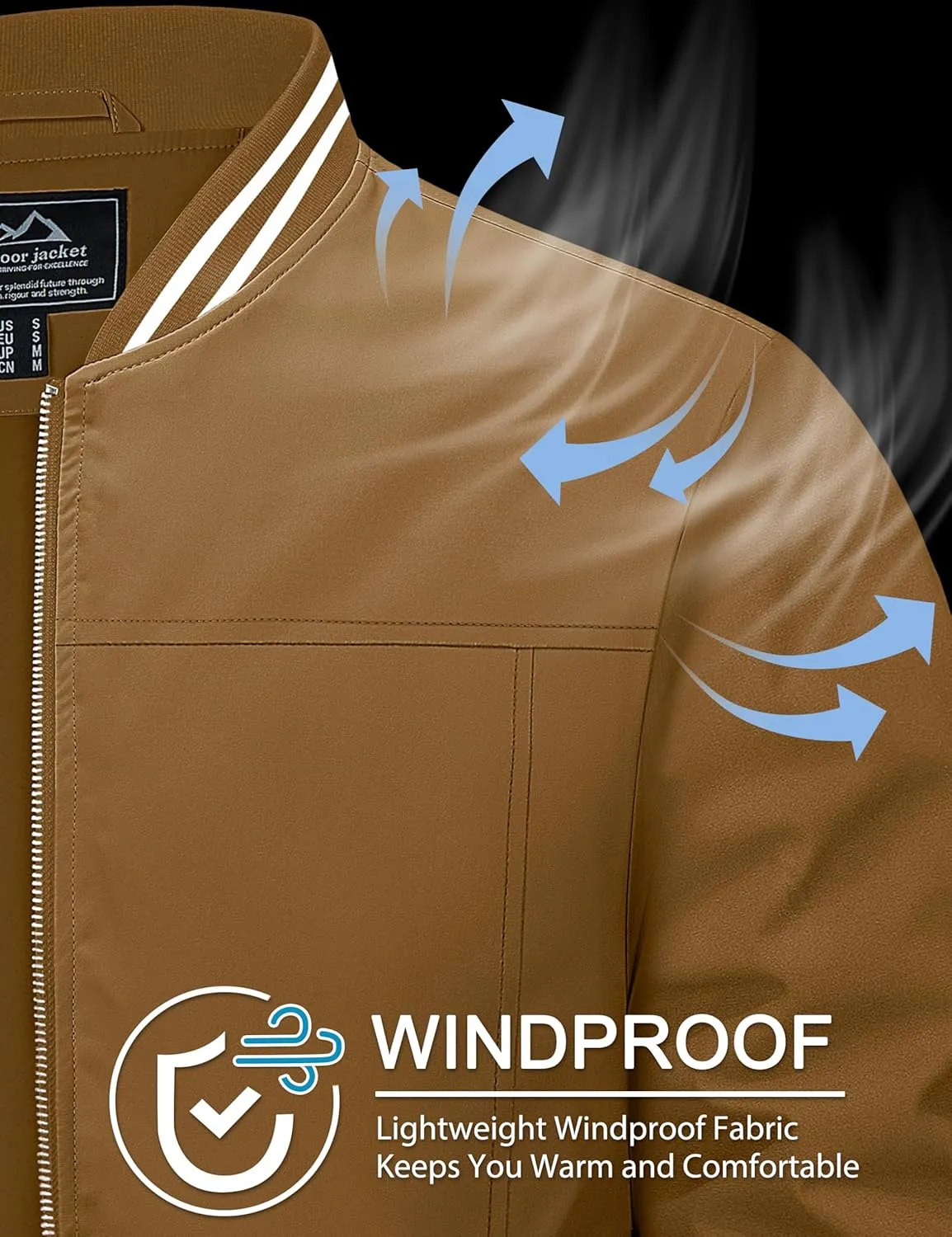 MAGCOMSEN Men's Jacket Lightweight Bomber Jacket Zip Up Windbreaker Casual Spring Fall Jackets with Pockets