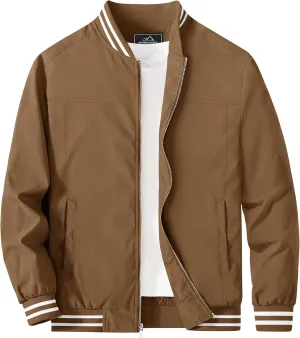 MAGCOMSEN Men's Jacket Lightweight Bomber Jacket Zip Up Windbreaker Casual Spring Fall Jackets with Pockets