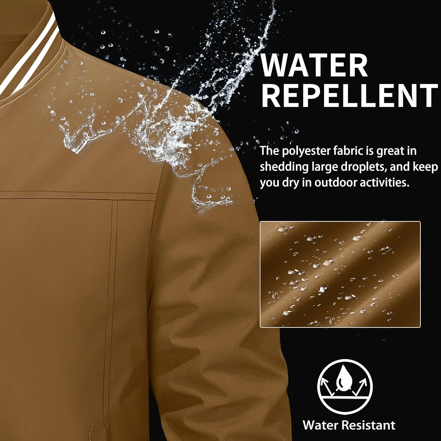 MAGCOMSEN Men's Jacket Lightweight Bomber Jacket Zip Up Windbreaker Casual Spring Fall Jackets with Pockets