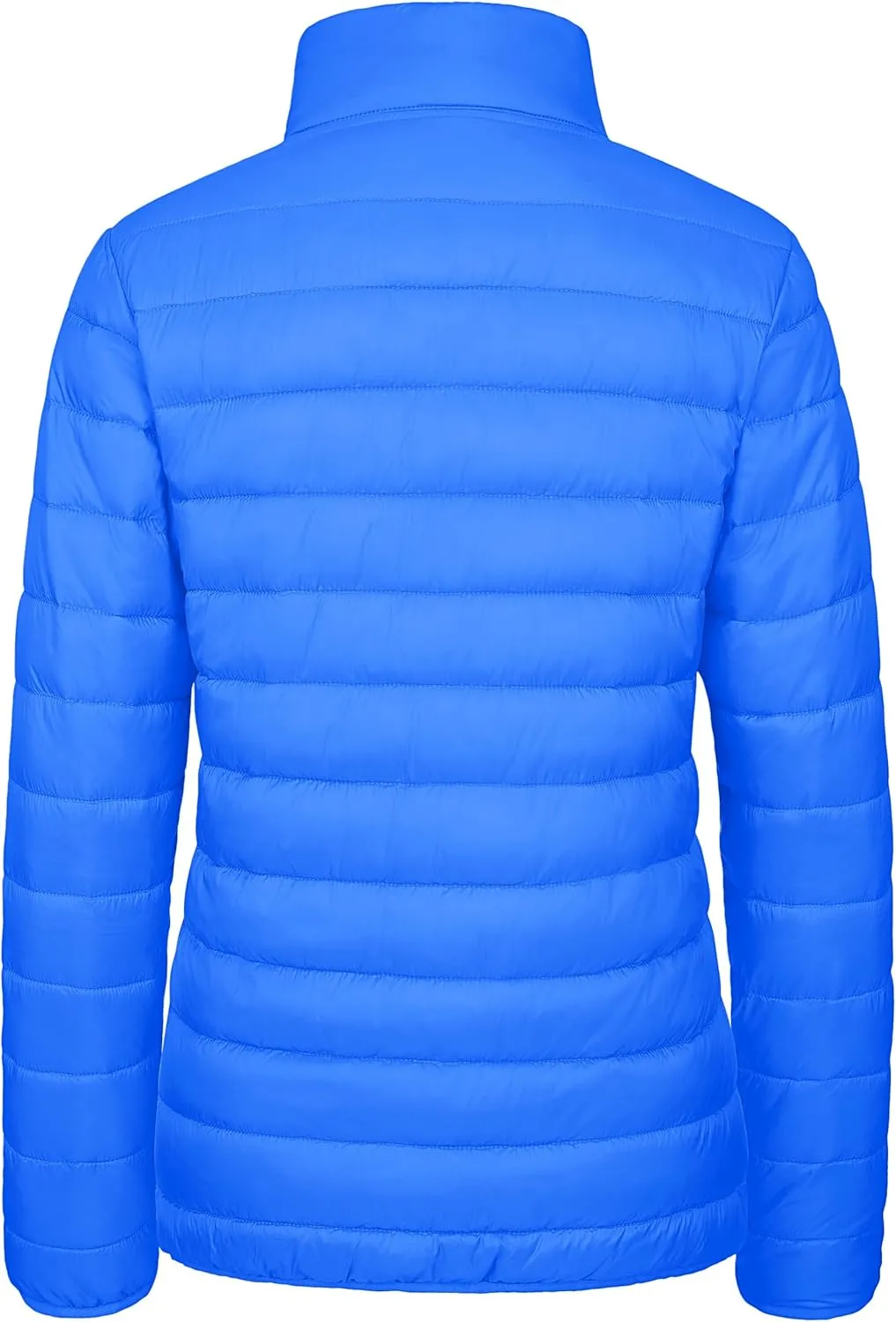 MAGCOMSEN Women's Puffer Jacket Lightweight Quilted Padded 4 Pockets Zip-up Stand-collar Winter Fleece Coat