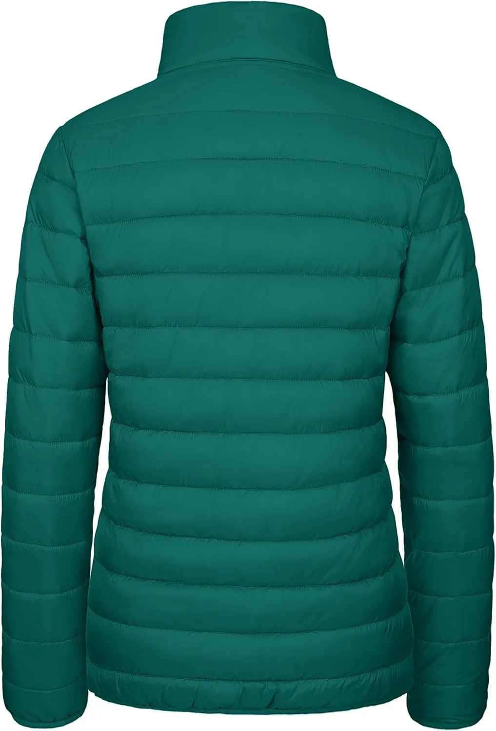 MAGCOMSEN Women's Puffer Jacket Lightweight Quilted Padded 4 Pockets Zip-up Stand-collar Winter Fleece Coat