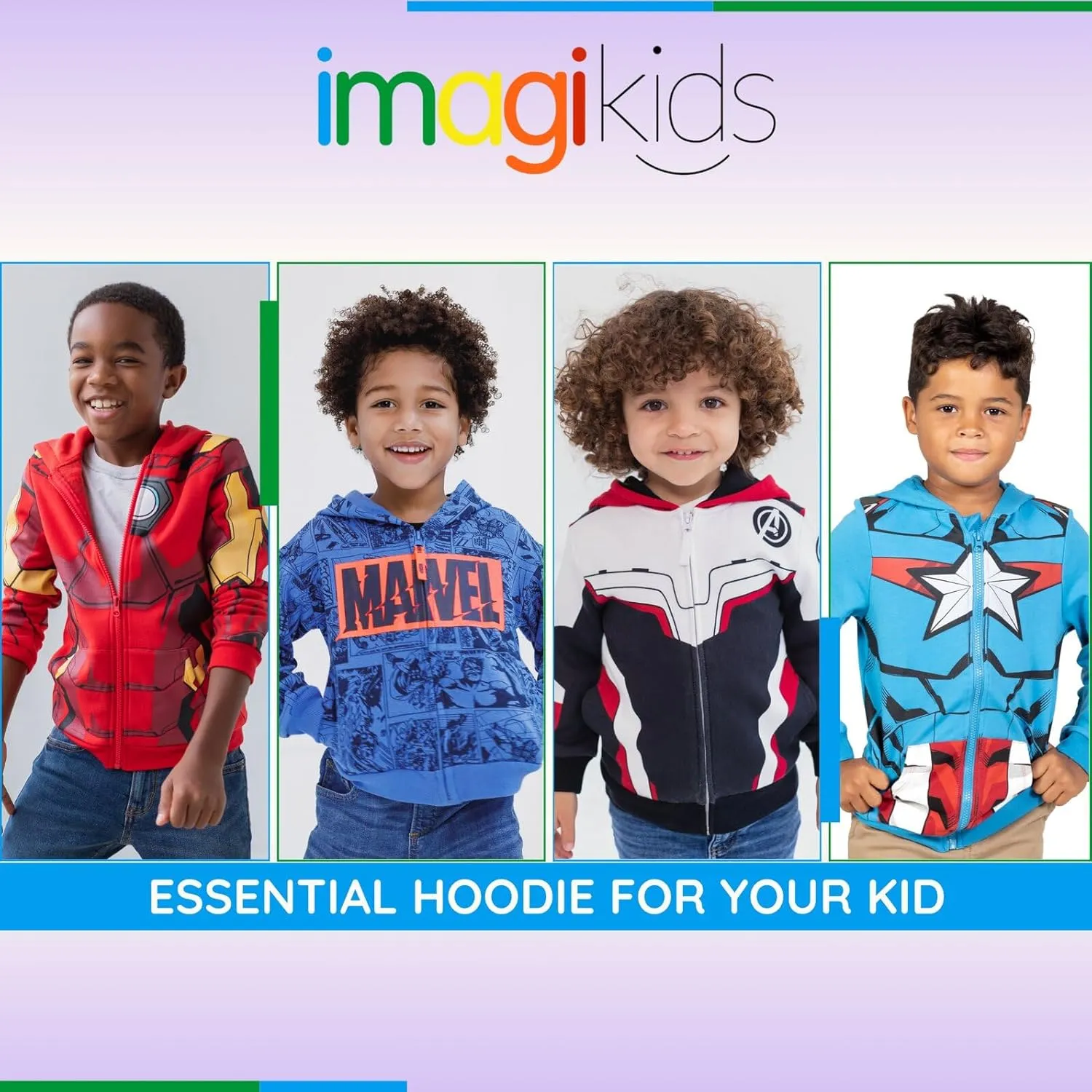 Marvel Avengers Zip Up Hoodie Toddler to Big Kid Sizes (2T - 18-20)