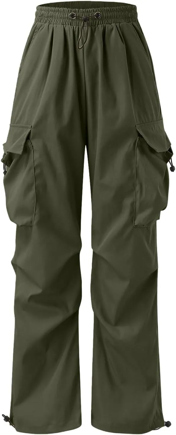Men Baggy Cargo Pants Trendy Casual Parachute Pants Loose Harem Joggers Streetwear Drawstring Sweatpants with Pocket