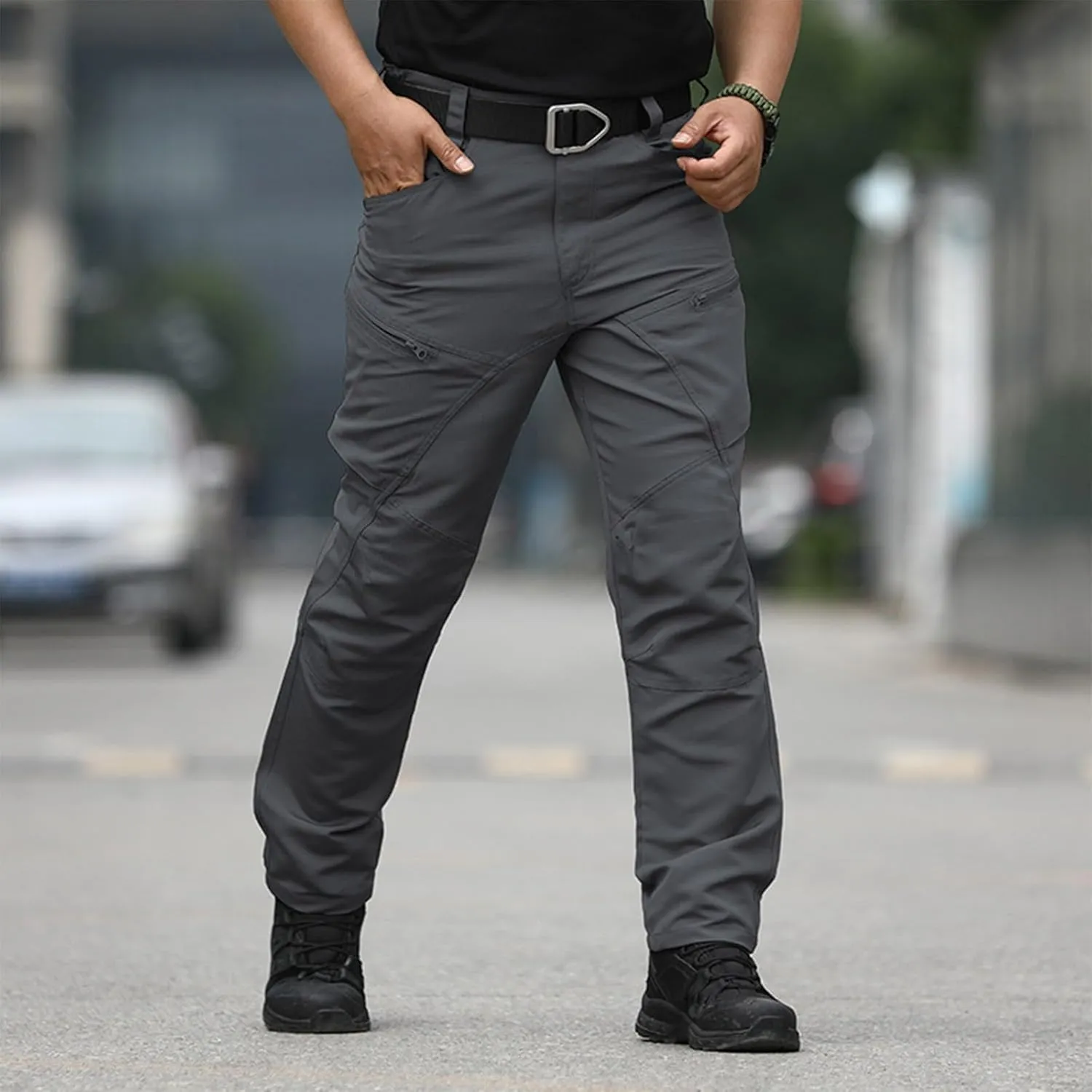 Men Cargo Pants Baggy Casual Work Pants Water Resistant Straight Trousers Hiking Multi Pockets Tactical Pants