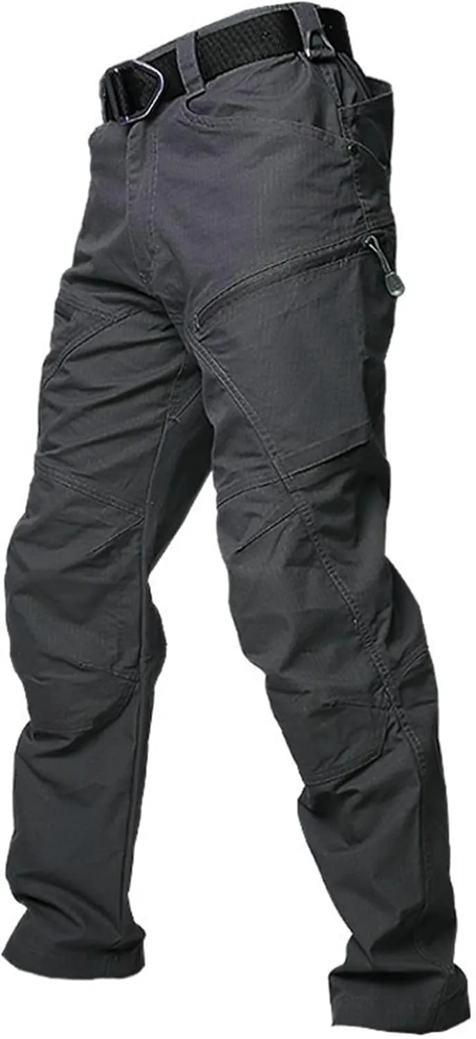 Men Cargo Pants Baggy Casual Work Pants Water Resistant Straight Trousers Hiking Multi Pockets Tactical Pants