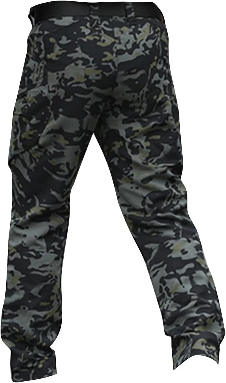 Men Cargo Pants, Tactical Pants, Baggy Outdoor Waterproof Hiking Work Pants Stretch Multi Pockets Lightweight Classic