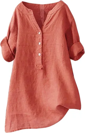 Men Linen Shirt Slim Fit Short Sleeve White Linen Short Sleeve Blouse Summer Tops Trendy