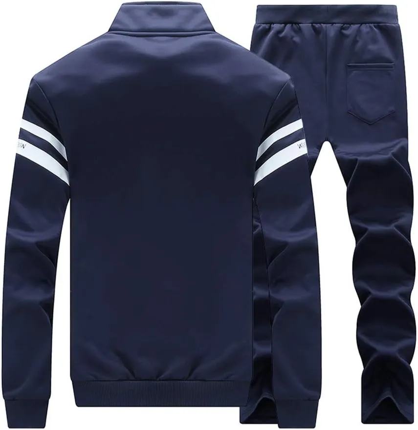 Men's 2 Piece Outfits Casual Track Suit Jacket  Pants Jogger Set