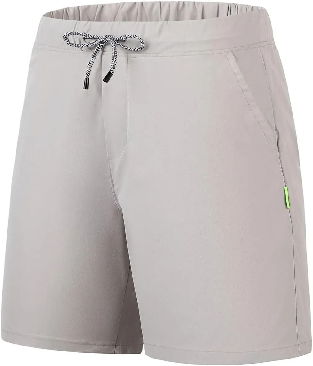 Men's Beach Shorts Casual Quick Dry Drawstring Elastic Athletic Running Lightweight Breathable Outdoor Trunks